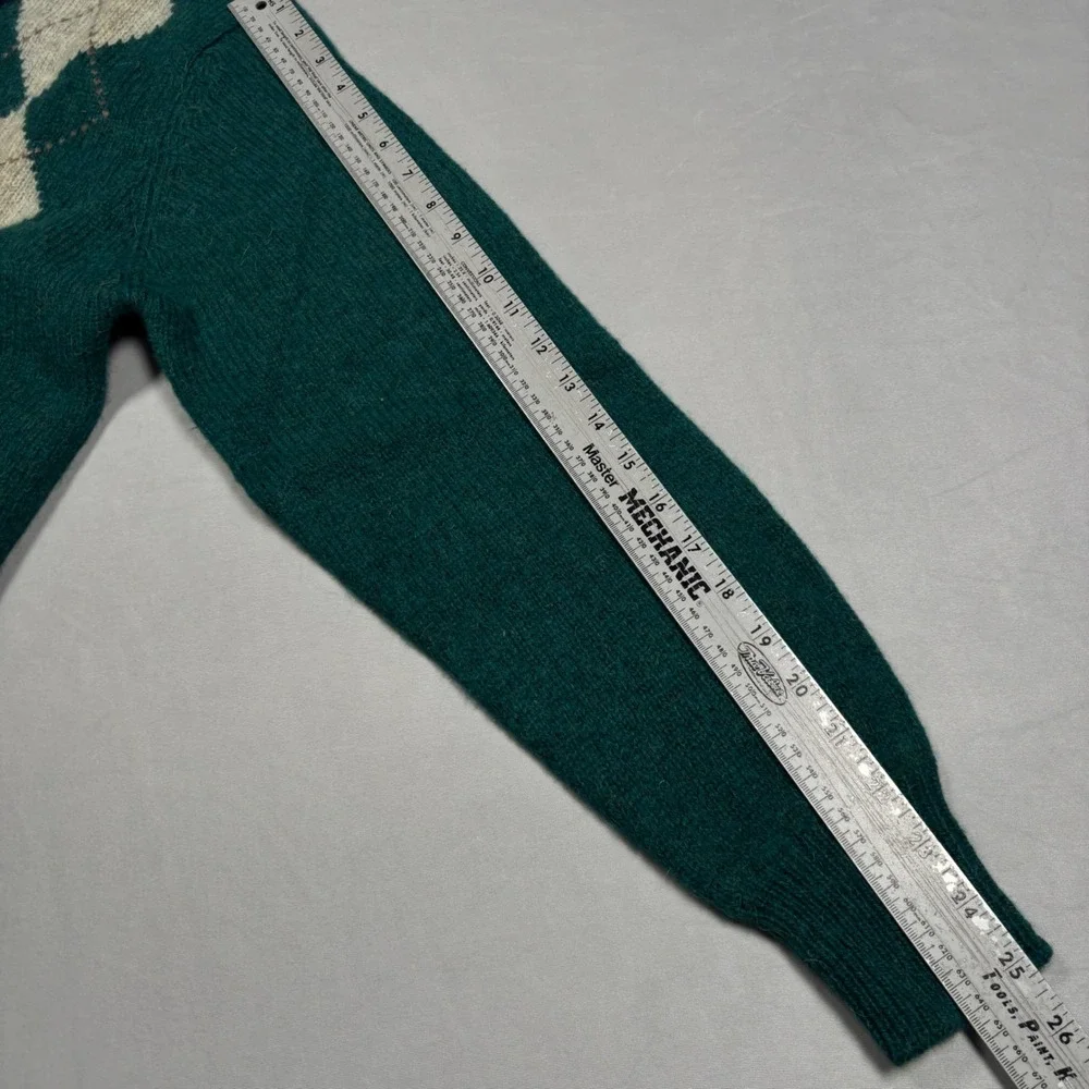 Pauly and Forbes‎ Sweater Mens L Green Argyle 100% Shetland Wool Grandpa NWT
